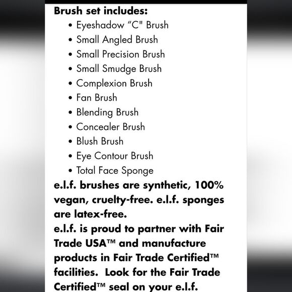 ELF Full Face & Eye Makeup Brush Set w/Travel Case - Picture 12 of 14